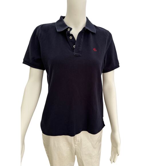 Vintage 90s Ralph Lauren Women’s Navy Blue Polo Shirt Medium - Picture 1 of 9